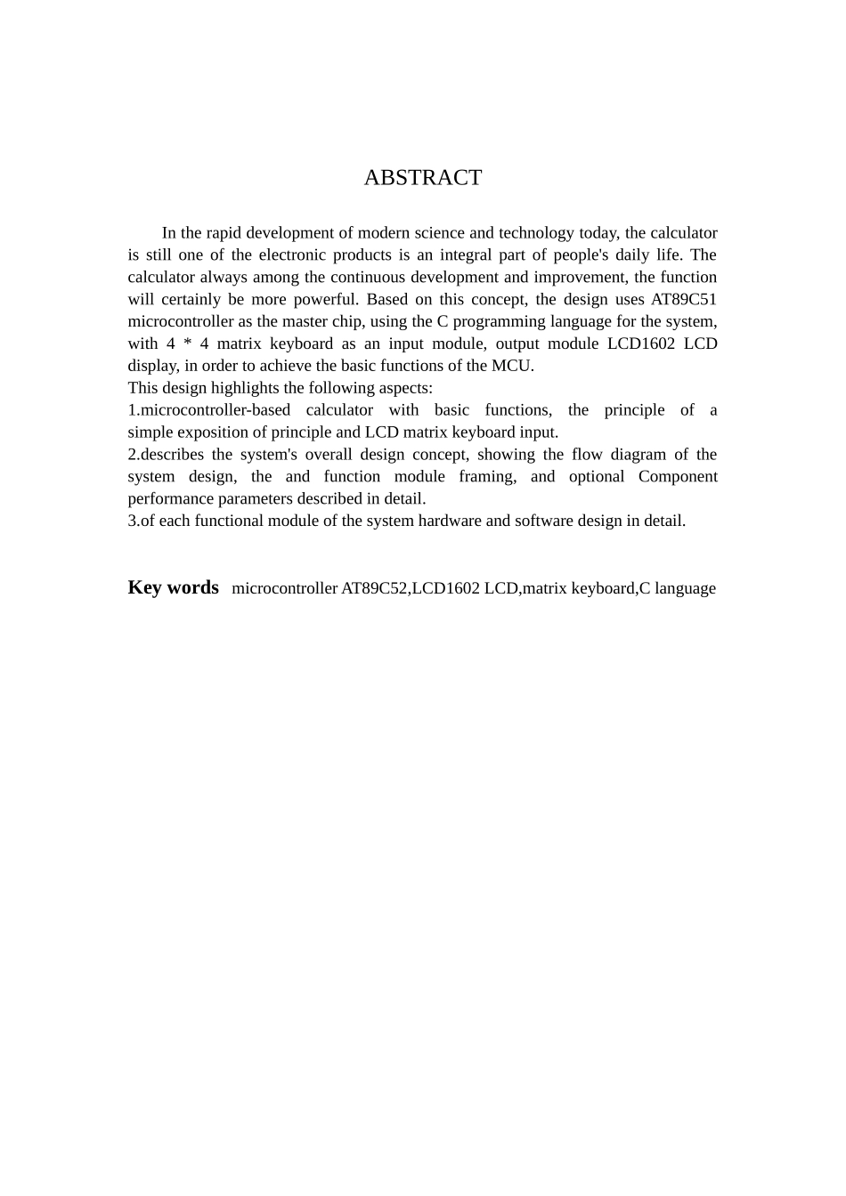 毕业设计论文-基于单片机的科学计算器设计_第2页