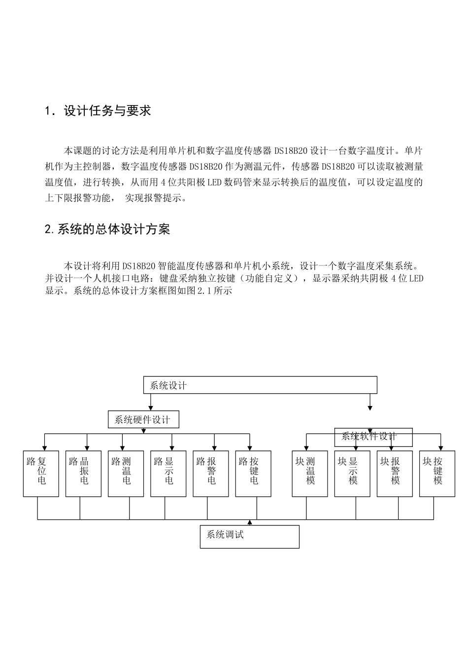 毕业设计论文-基于单片机的数字温度计设计_第1页