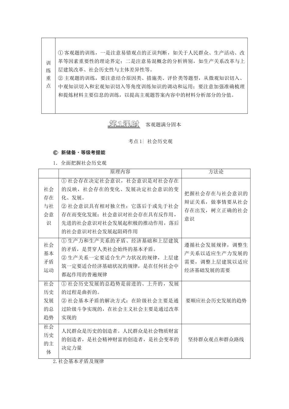 （山东专用）2021高考政治二轮复习 第1部分 专题整合突破11 认识社会与价值选择 第1课时 客观题满分固本学案-人教版高三全册政治学案_第2页
