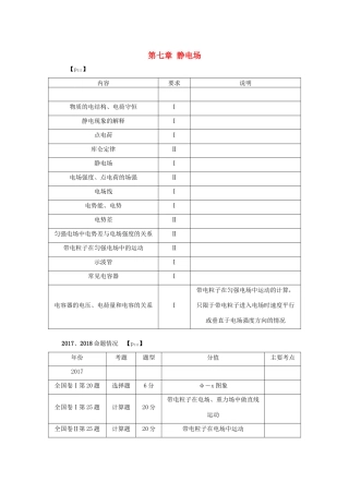 （名师导学）高考物理总复习 第七章 第1节 电场的力的性质教学案 新人教版-新人教版高三全册物理教学案