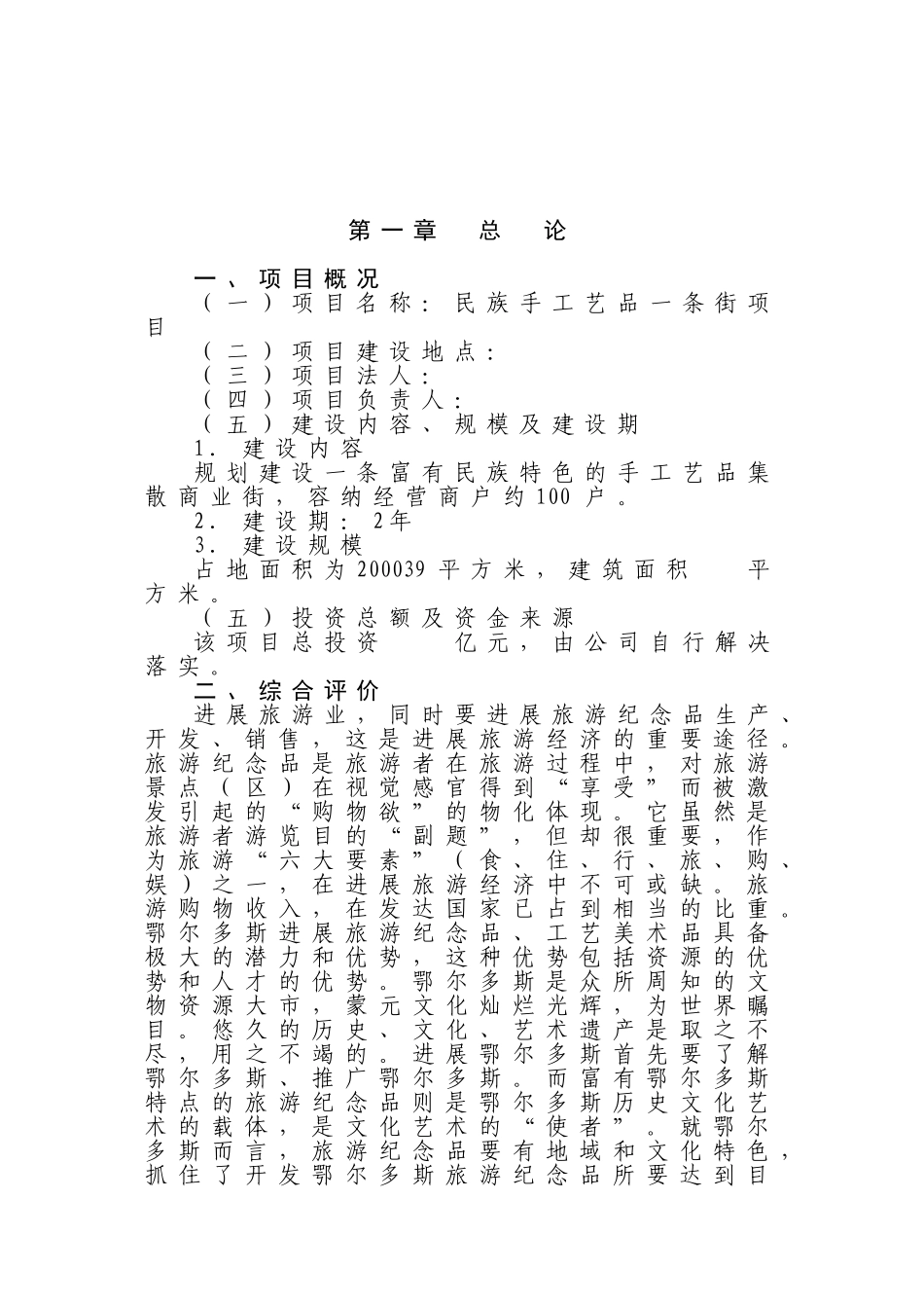 民族手工艺品一条街项目可行性研究报告_第3页