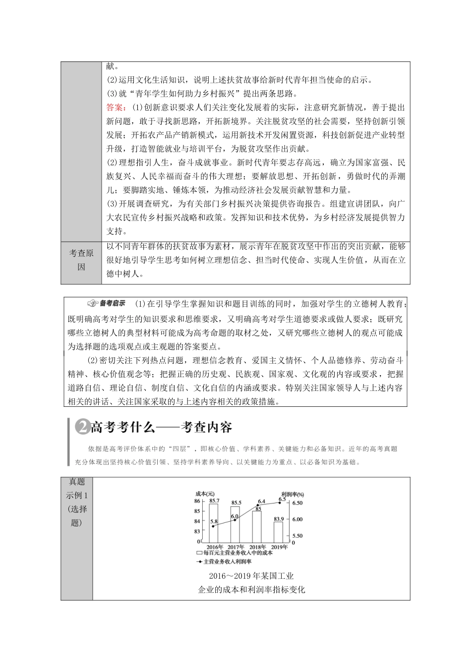 （山东专用）2021高考政治二轮复习 开篇 高考命题解读学案-人教版高三全册政治学案_第2页