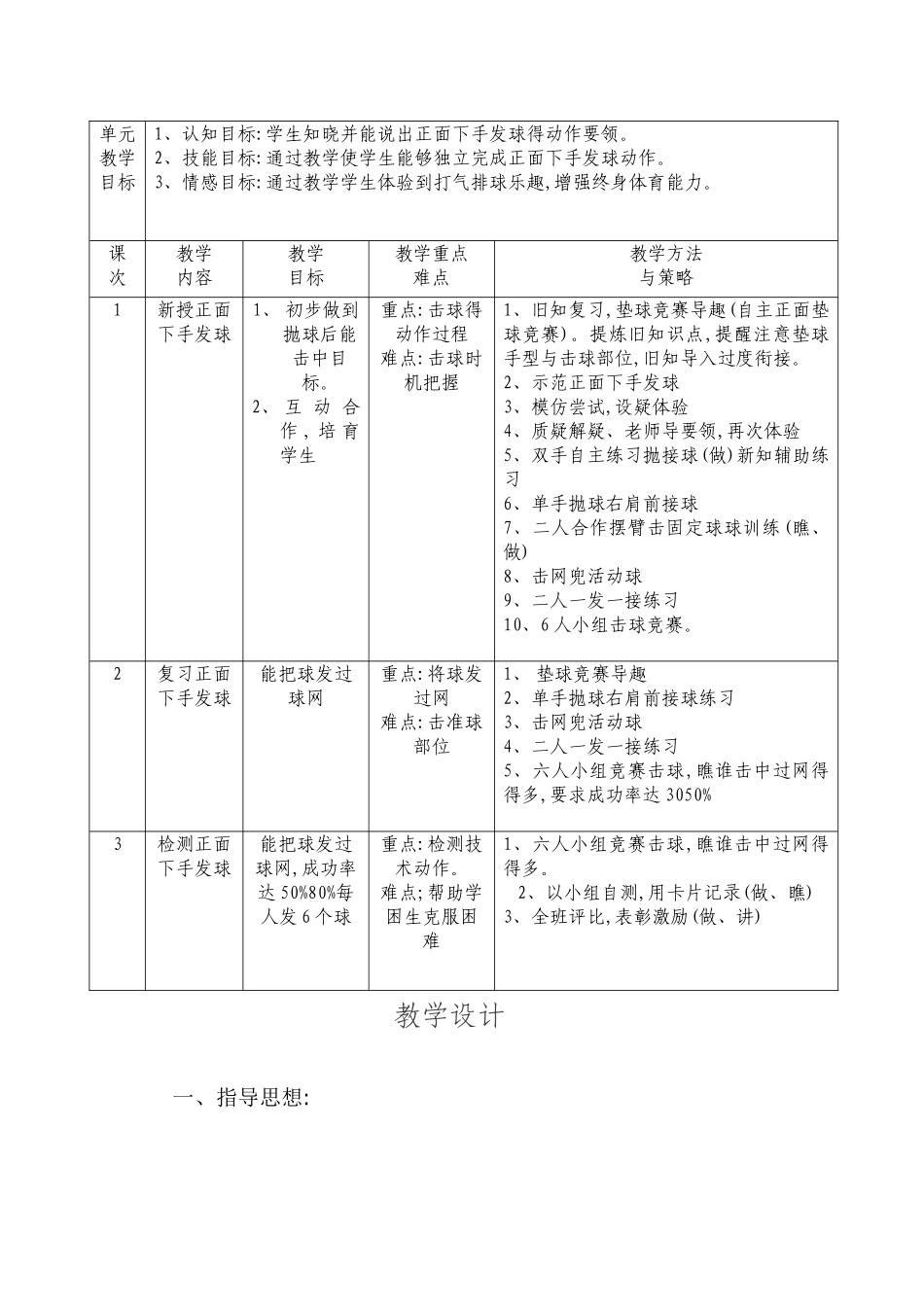 气排球下手发球教学设计_第2页