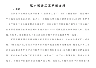 氨水制备工艺系统介绍