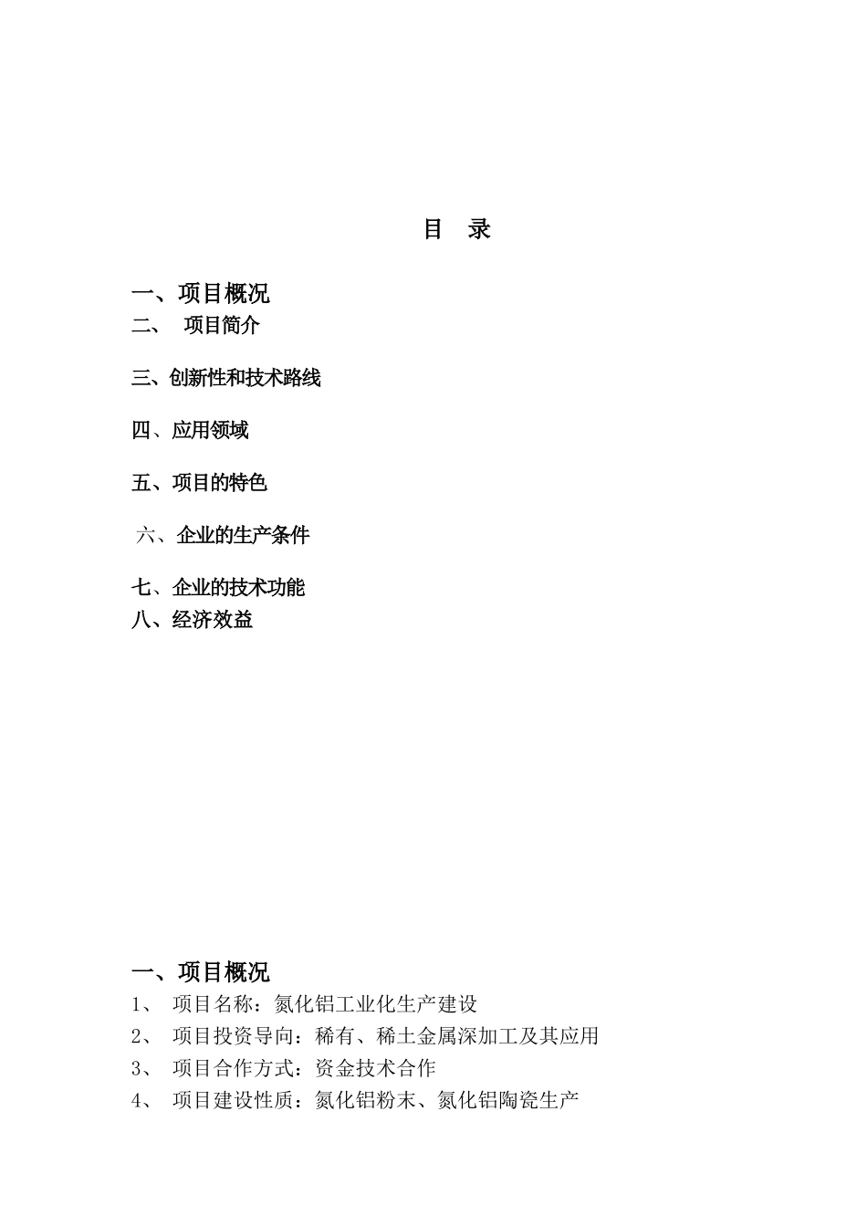 氮化铝工业化生产建设项目可行性研究报告_第3页