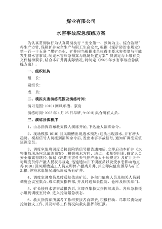 水害应急演练方案