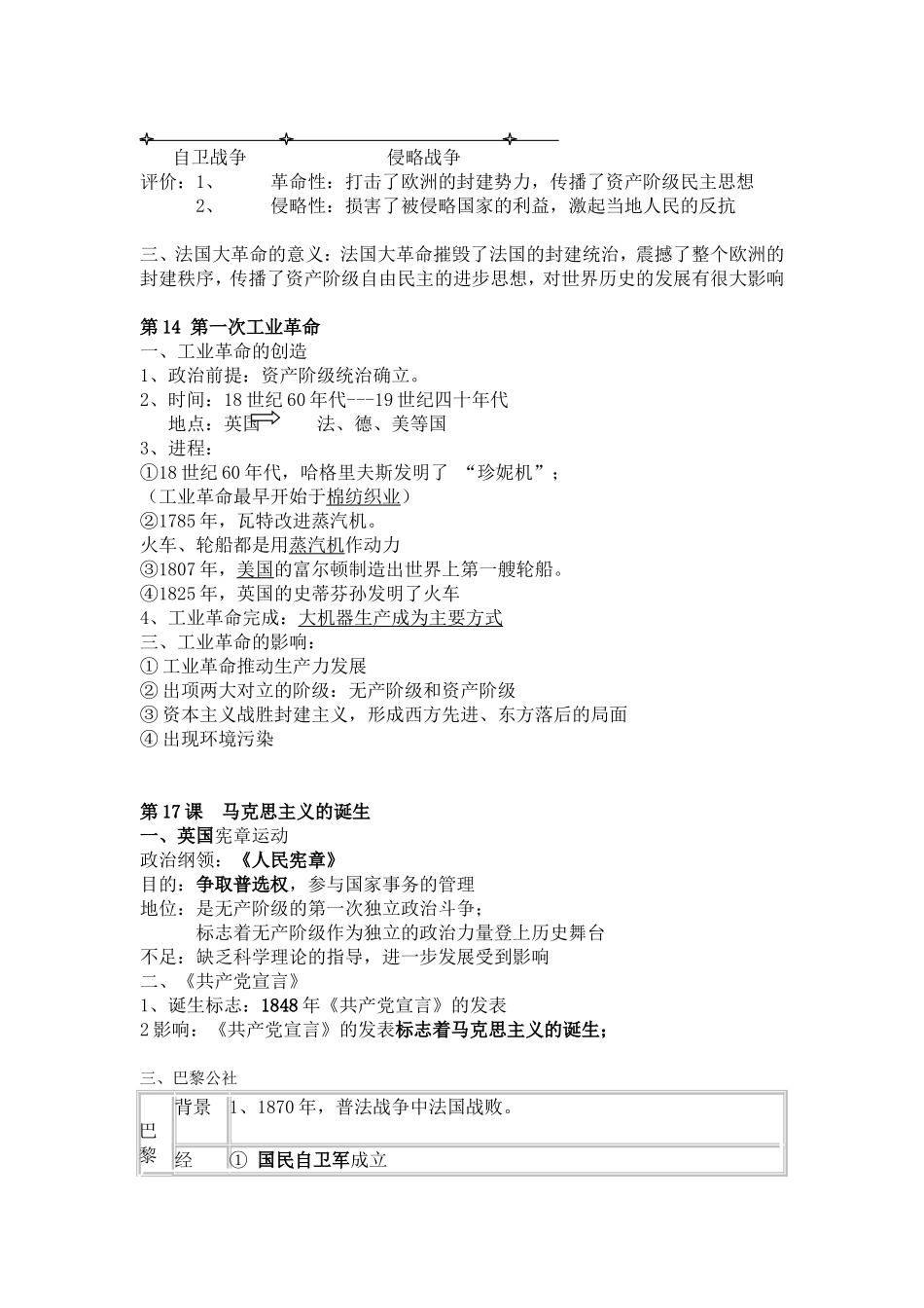 九年级上册历史科复习提纲_第3页