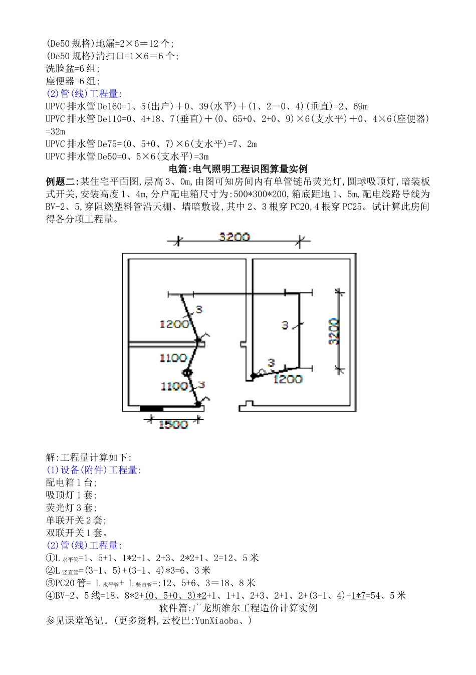 水电安装工程识图算量例题_第3页