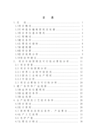 永同发水电开发有限公司年产26000t工业硅可行性研究报告