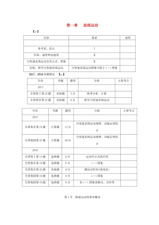 （名师导学）高考物理总复习 第一章 直线运动（必修1）教学案 新人教版-新人教版高三必修1物理教学案