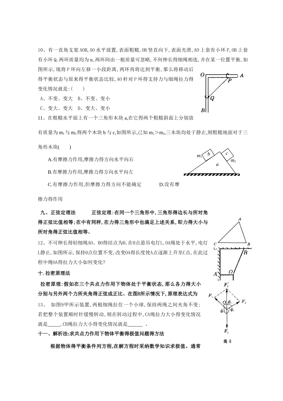 求解共点力平衡问题得十一种方法_第3页