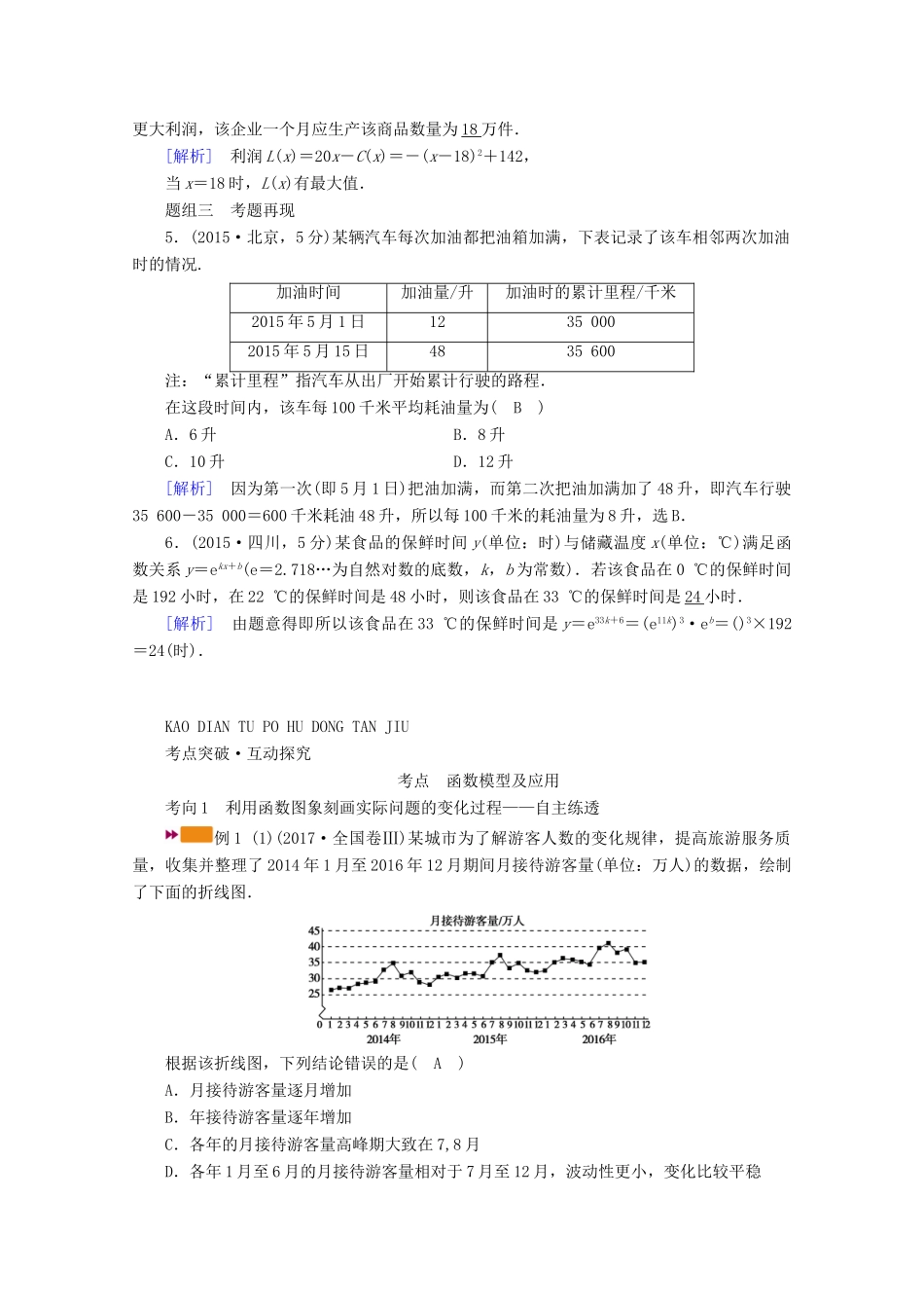 （山东专用）版高考数学一轮复习 第二章 函数、导数及其应用 第十讲 函数模型及其应用学案（含解析）-人教版高三全册数学学案_第3页