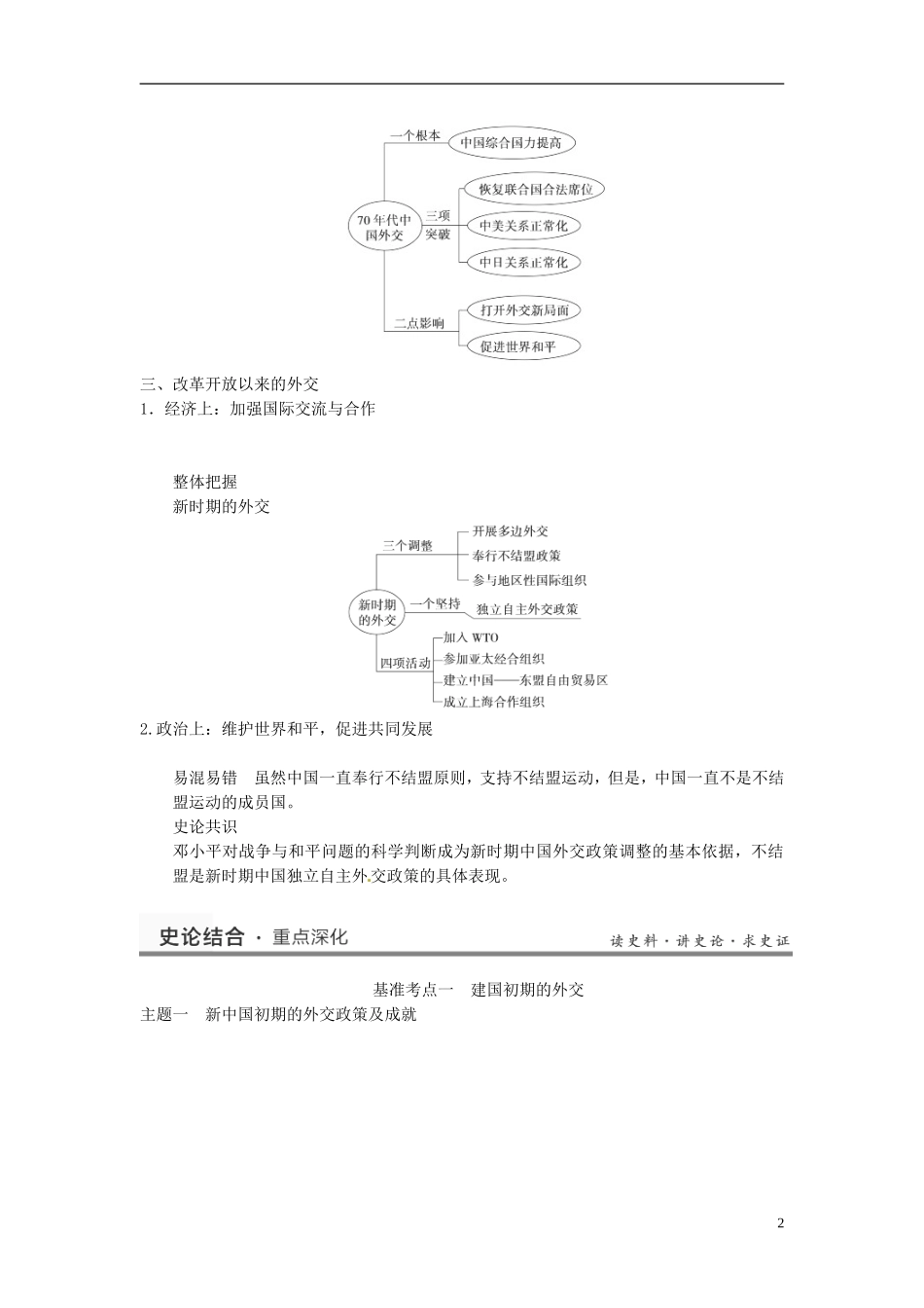 （名师点解 史地政）2014高考历史一轮 第11讲 现代中国的对外关系教案_第2页