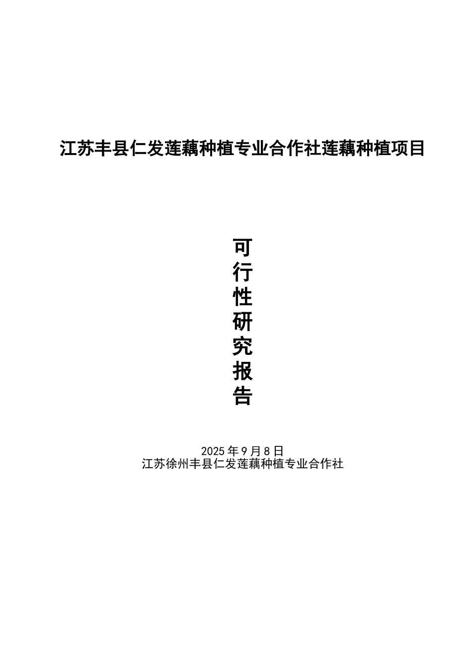 江苏丰县仁发莲藕种植专业合作社莲藕种植项目可行性研究报告_第2页