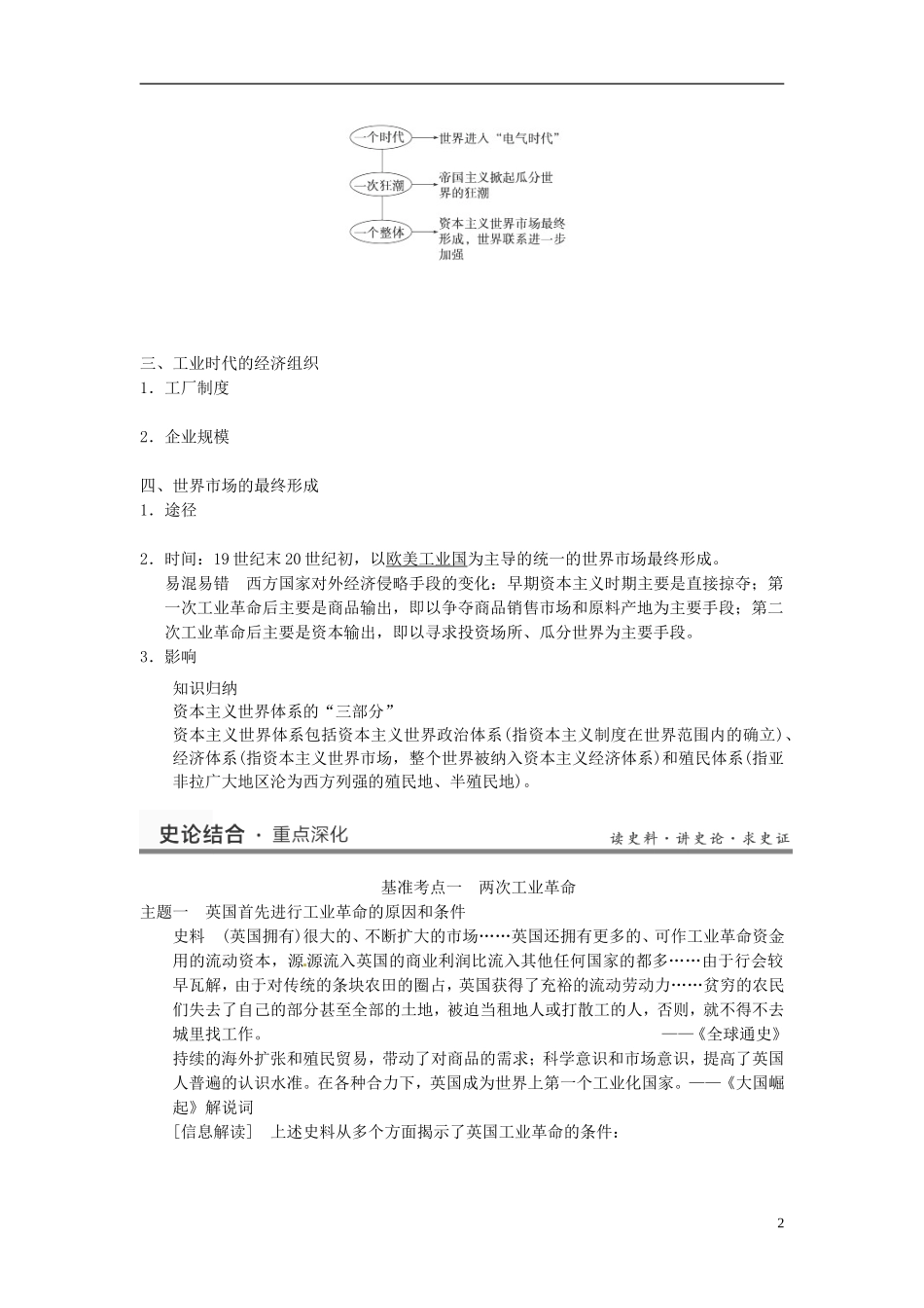 （名师点解 史地政）2014高考历史一轮 第17讲 两次工业革命教案_第2页