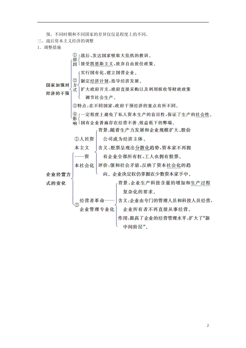 （名师点解 史地政）2014高考历史一轮 第19讲 罗斯福新政与当代资本主义教案_第2页