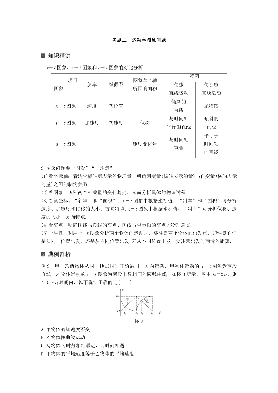 （全国通用）高考物理二轮复习 专题2 力与物体的直线运动学案-人教版高三全册物理学案_第3页