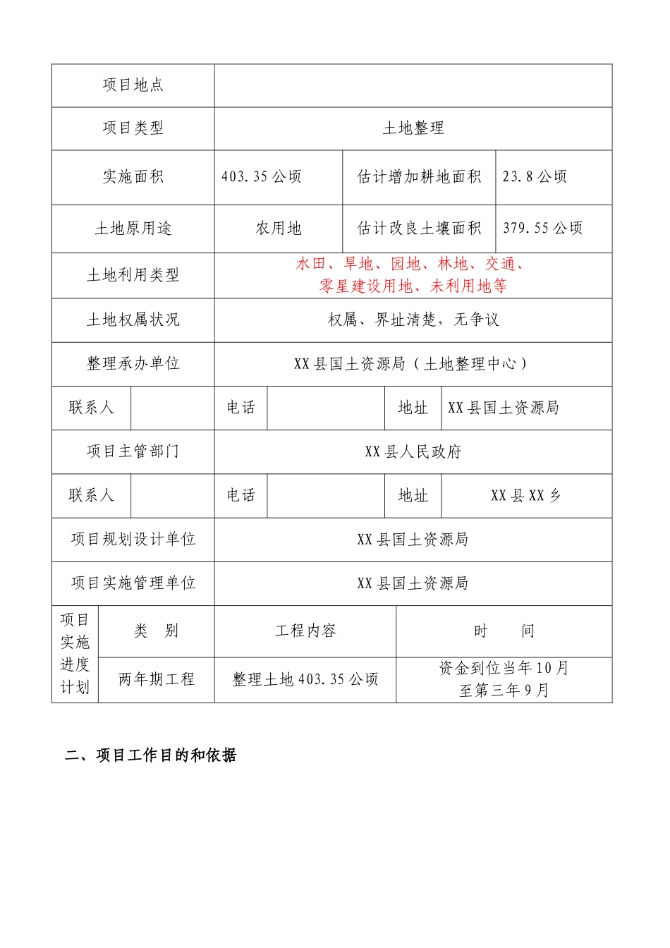 江西省某土地整理项目可行性研究报告_第2页