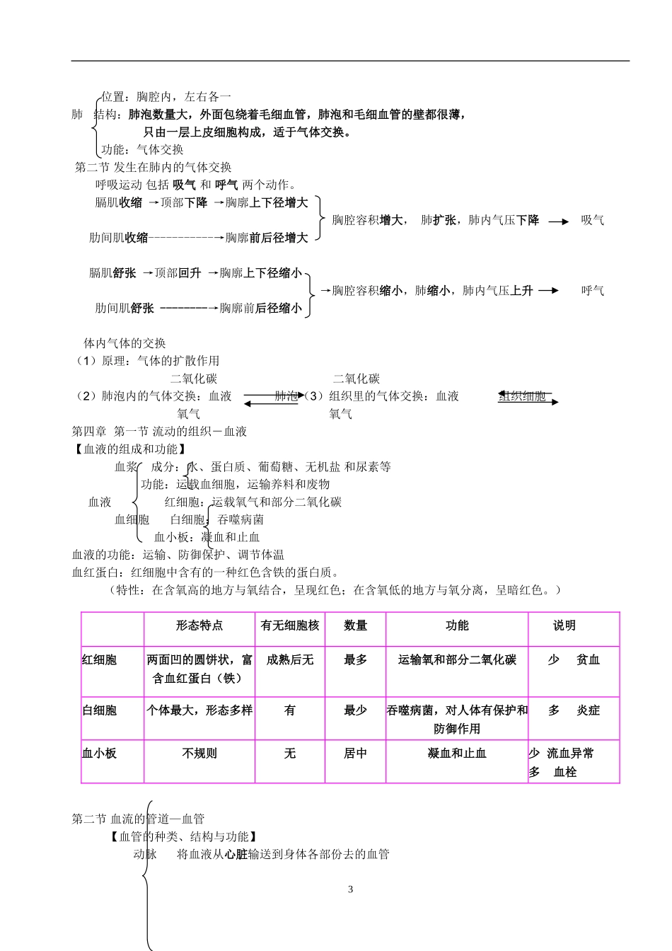 人教版七年级下册生物复习提纲_第3页