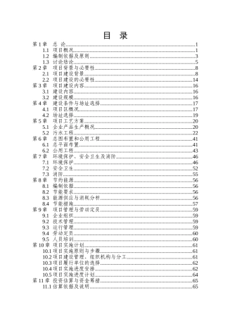 污水处理设施建设项目可行性研究报告书