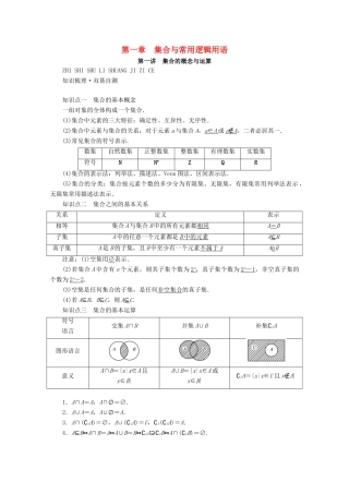 （山东专用）版高考数学一轮复习 第一章 集合与常用逻辑用语 第一讲 集合的概念与运算学案（含解析）-人教版高三全册数学学案