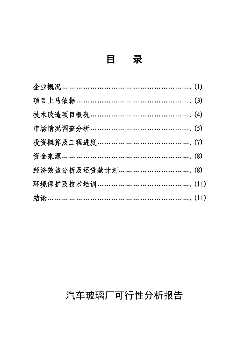 汽车玻璃厂可行性分析报告_第2页