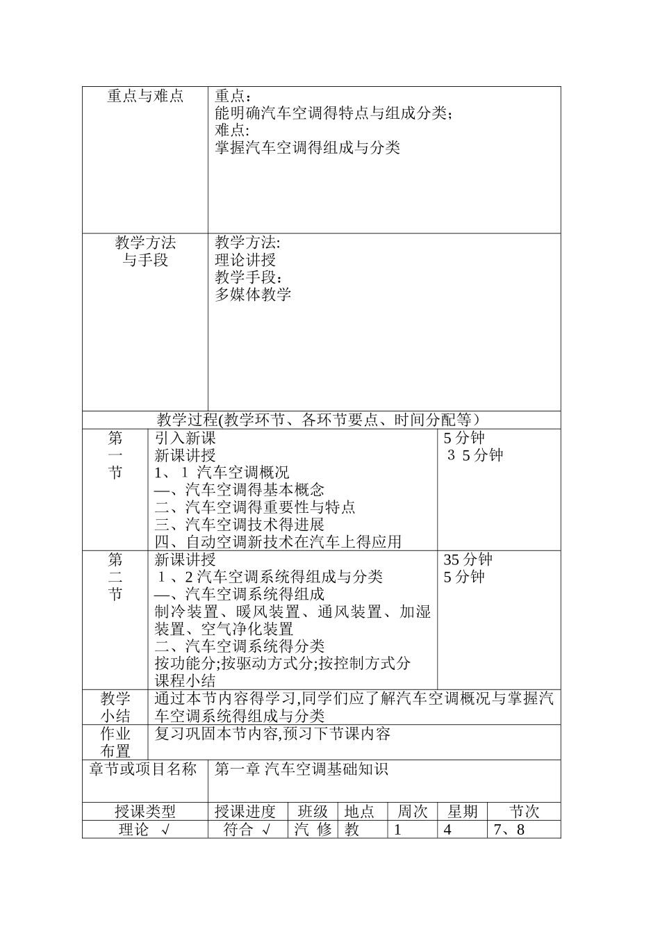 汽车空调-教案_第2页