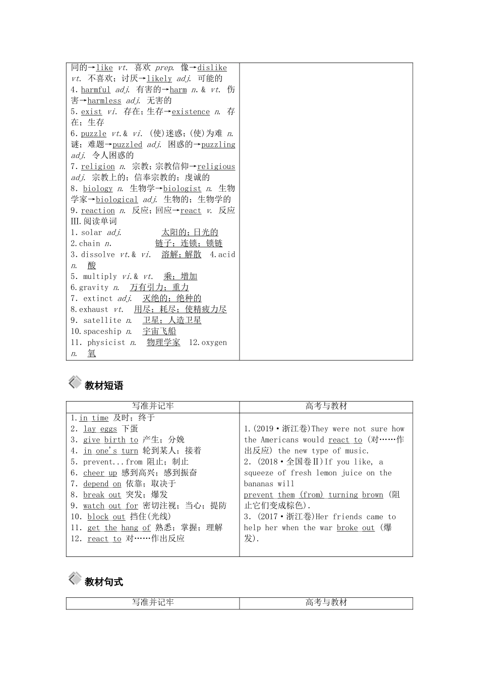 （山东专用）高考英语一轮复习 必修3 Unit 4 Astronomy：the science of the stars学案（含解析）-人教版高三必修3英语学案_第3页