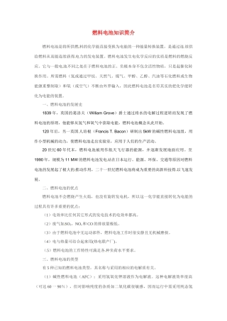 （名师课堂）2013-2014学年高中化学 第二章第2节 燃料电池知识简介素材1 新人教版必修2 