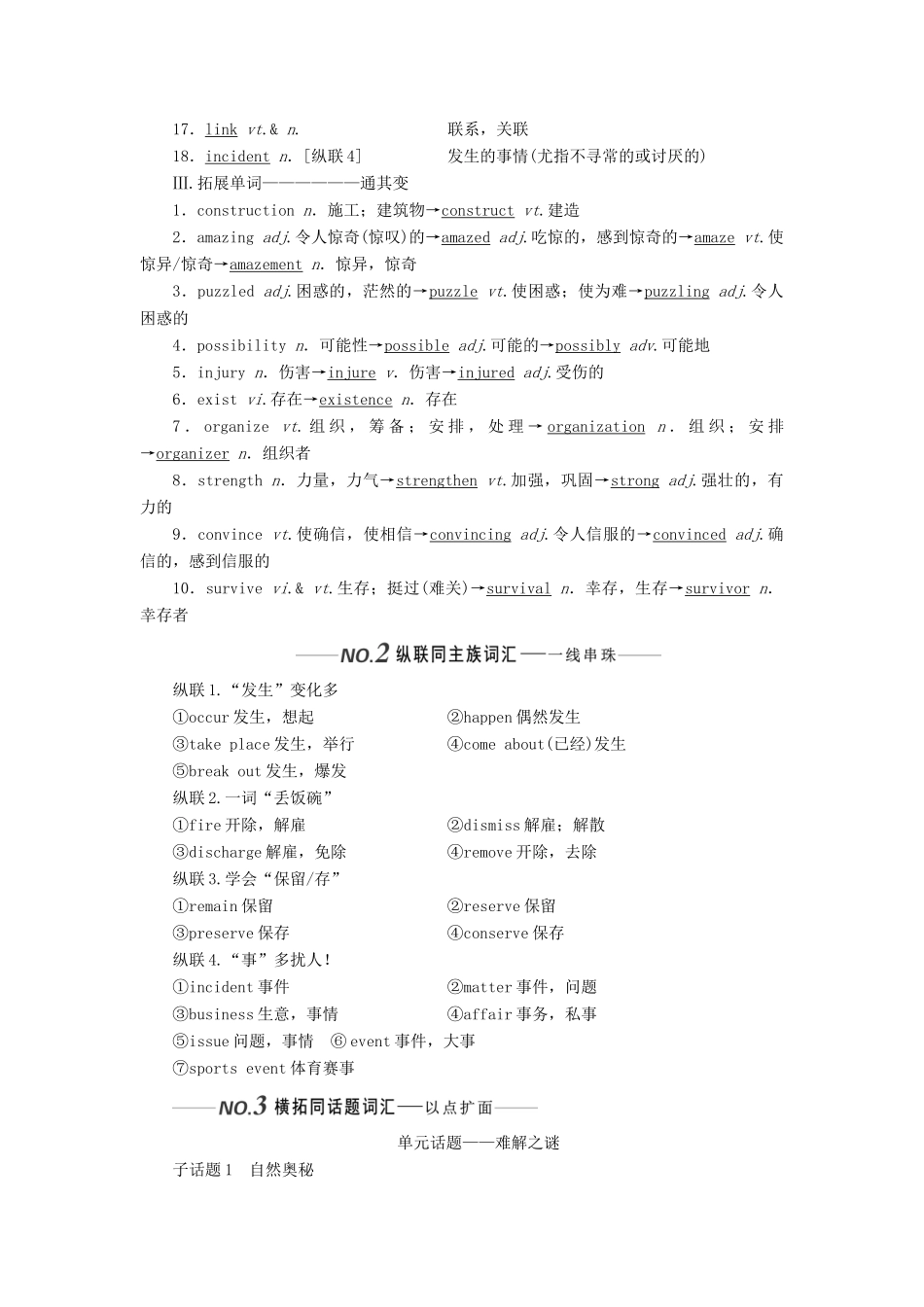 （全国通用）高考英语一轮复习 Unit 1 Tales of the unexplained讲义（含解析）牛津译林版必修2-牛津版高三必修2英语学案_第2页