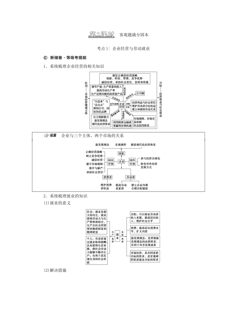 （山东专用）高考政治二轮复习 第1部分 专题整合突破3 生产劳动与投资经营 第1课时 客观题满分固本学案-人教版高三全册政治学案_第2页