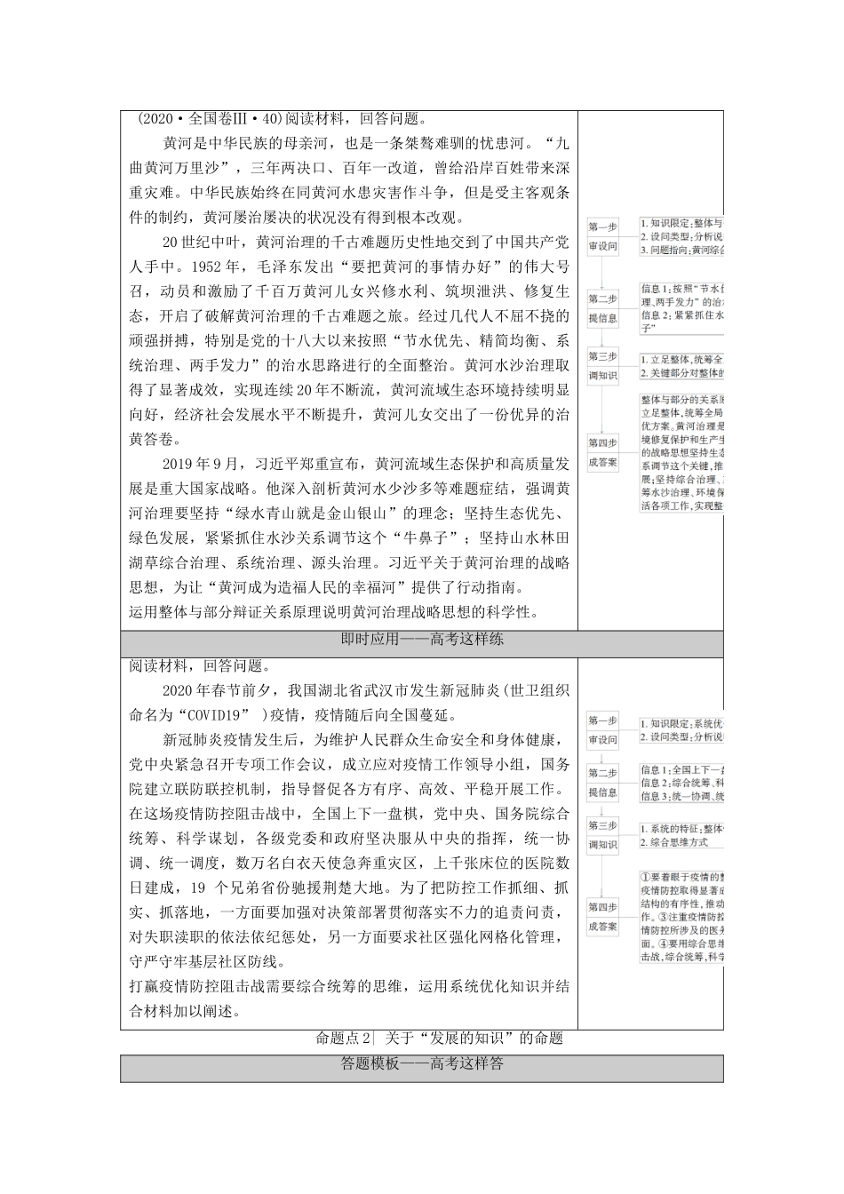 （山东专用）高考政治二轮复习 第1部分 专题整合突破10 思想方法与创新意识 第2课时 主观题增分提能学案-人教版高三全册政治学案_第2页