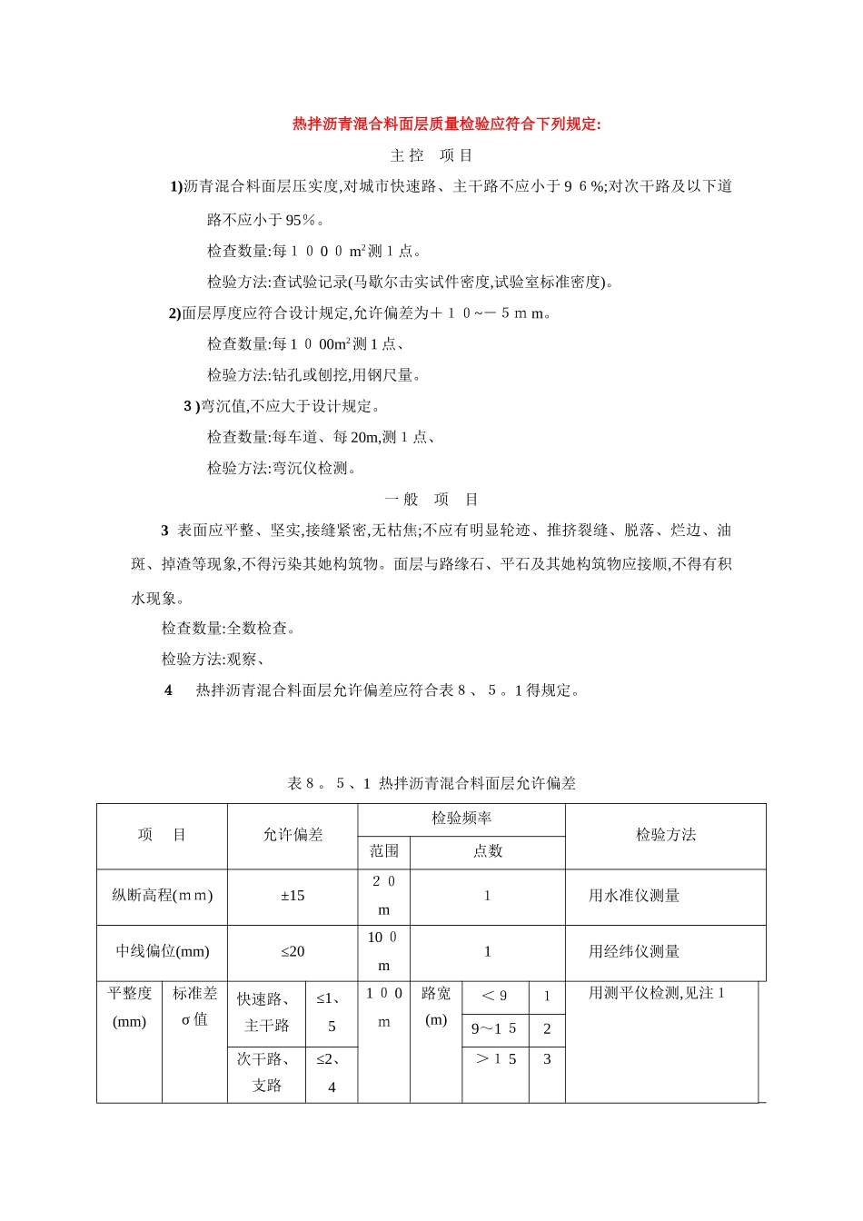 沥青路面验收标准_第1页