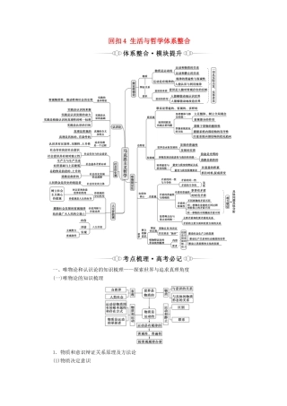 （山东专用）高考政治二轮复习 第2部分 专项技能突破4 4大知识体系回扣 回扣4 生活与哲学体系整合学案-人教版高三全册政治学案