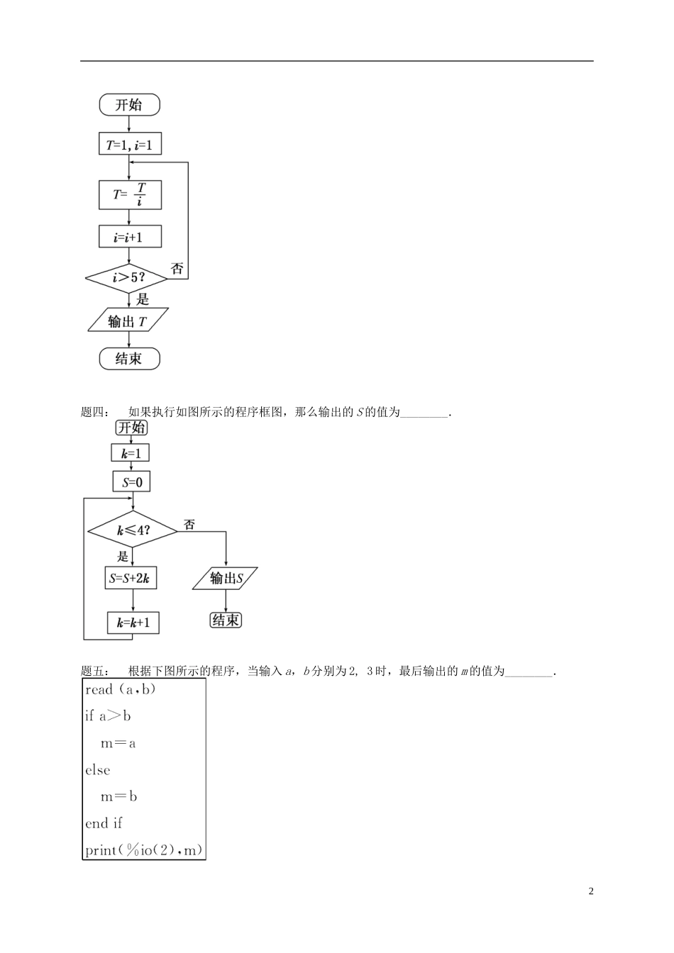 （同步复习精讲辅导）北京市2014-2015学年高中数学 算法常考题型与综合应用课后练习 新人教A版必修3_第2页