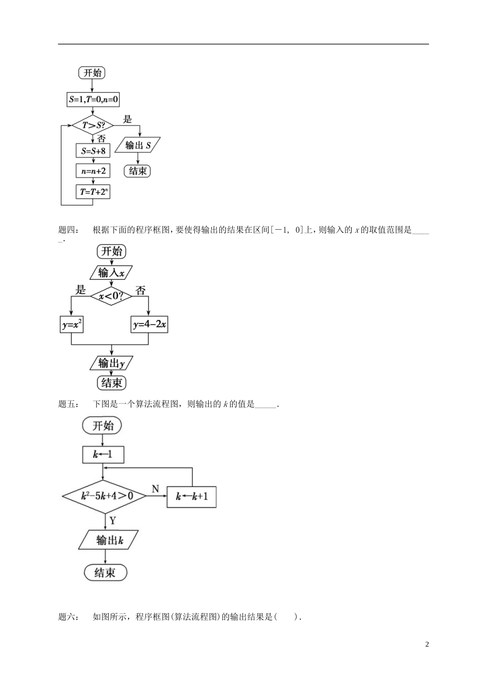（同步复习精讲辅导）北京市2014-2015学年高中数学 算法与程序框图课后练习一（含解析）新人教A版必修3_第2页
