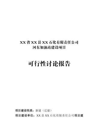 河东加油站建设项目可行性研究报告