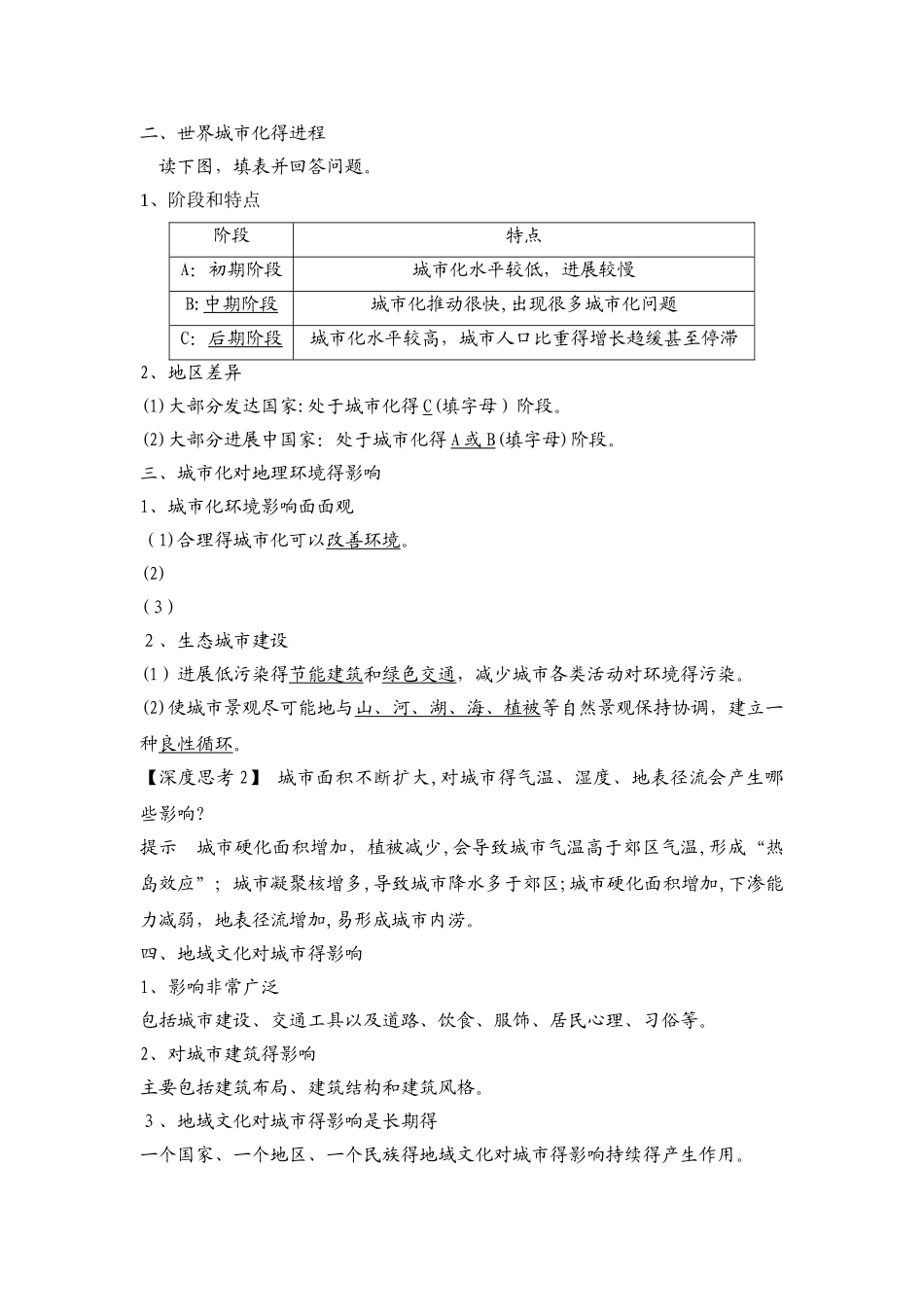 河北衡水中学2025届高考地理专题复习：第七单元 第20讲 城市化_第2页