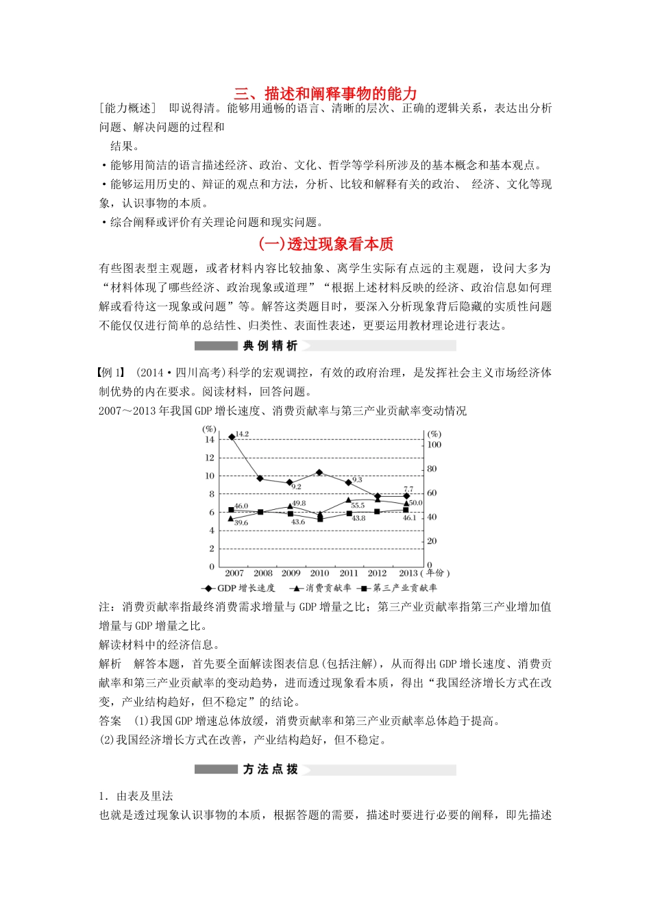 （全国通用）高考政治大二轮复习 增分策略 专题一 3透过现象看本质技巧点拨-人教版高三全册政治素材_第1页