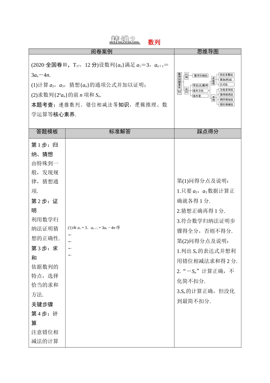 （山东专用）新高考数学二轮复习 板块2 命题区间精讲 精讲2 数列学案（含解析）-人教版高三全册数学学案_第1页