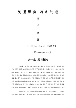 河道污水处理技术方案