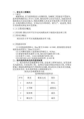 河道监理防汛预案