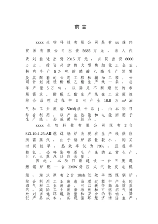 沼气综合利用发电项目节能评估报告