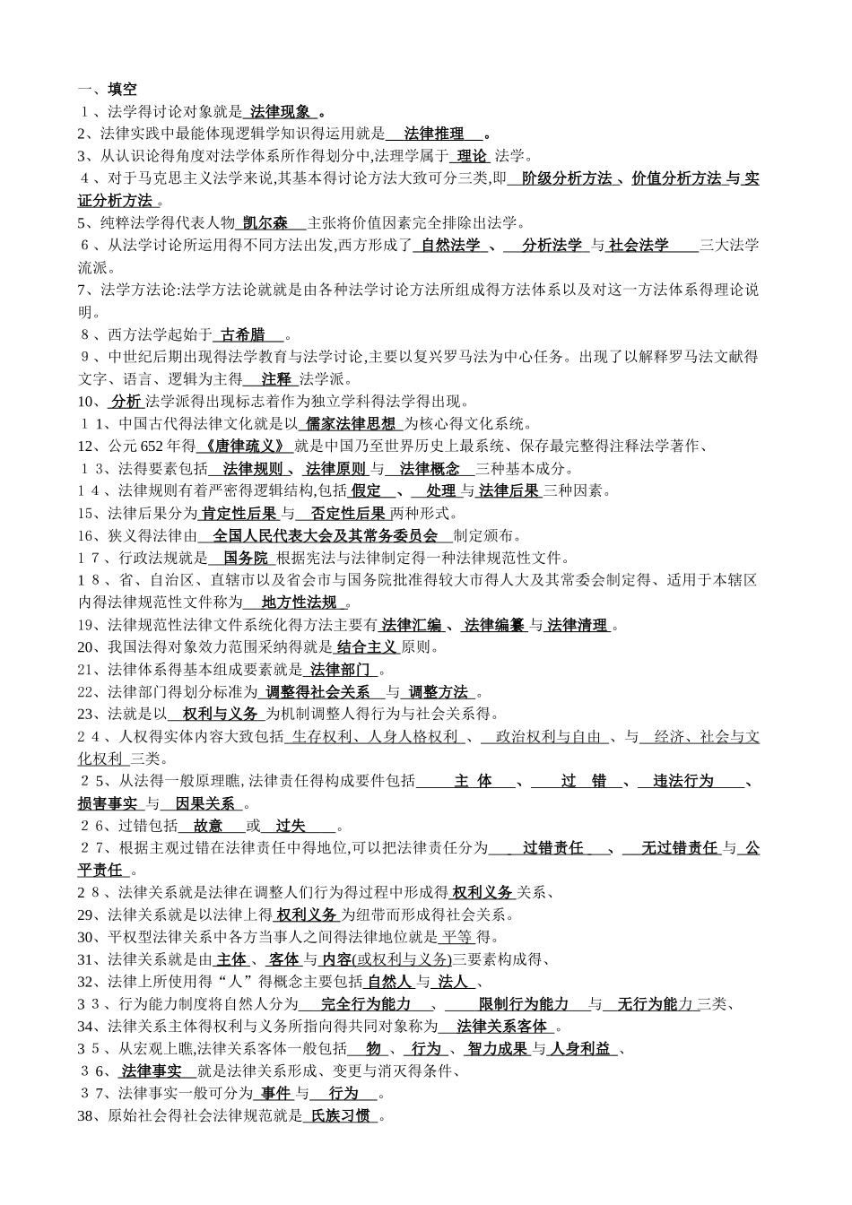 法理学试题库_第1页