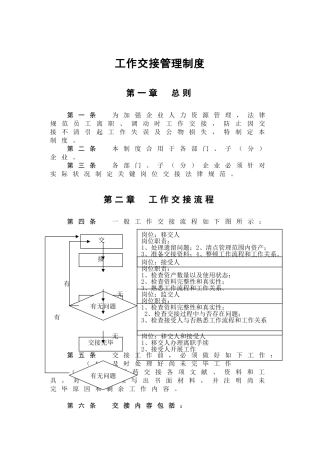 泛海集团工作交接管理制度