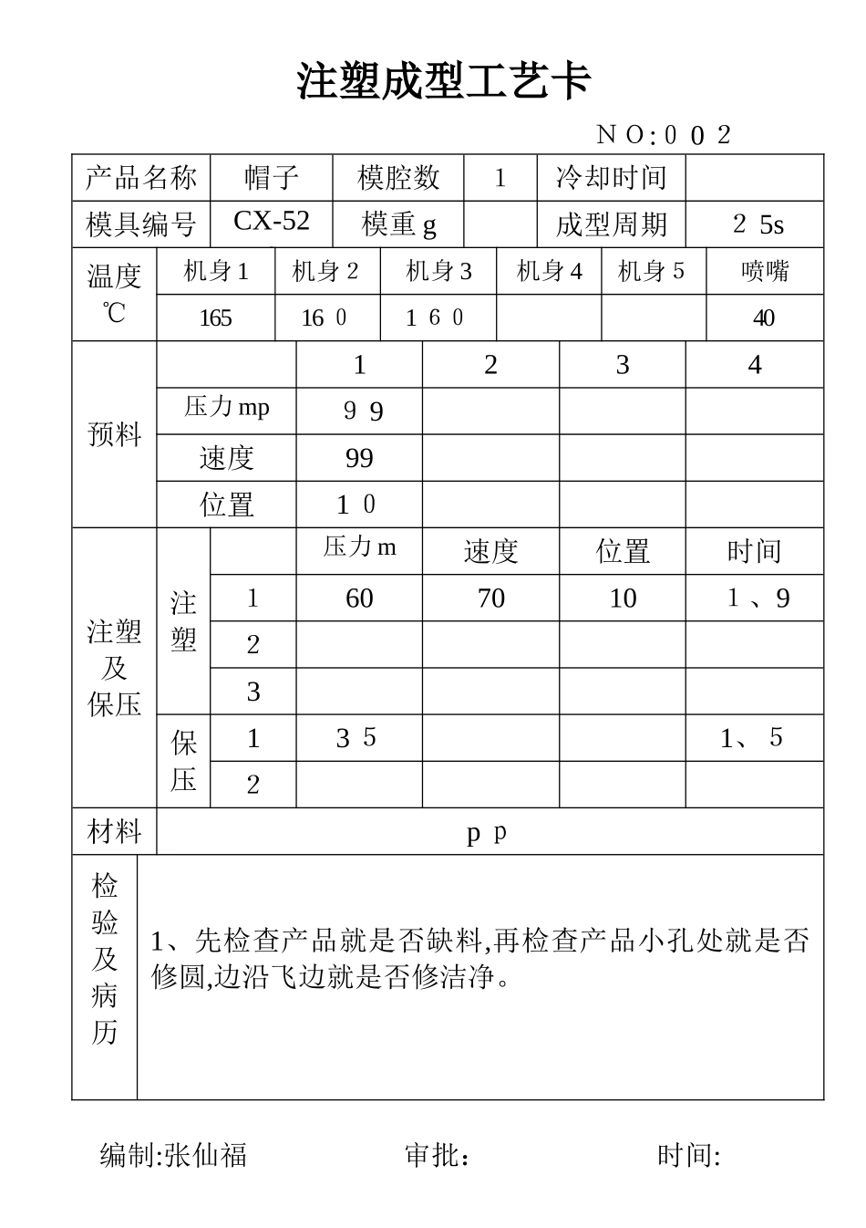 注塑成型工艺卡_第2页