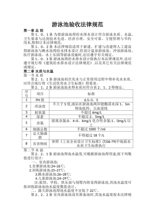 泳池验收规范