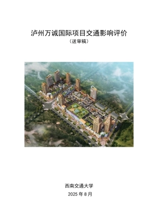 泸州万诚国际项目立项交通影响评价本科学位论文