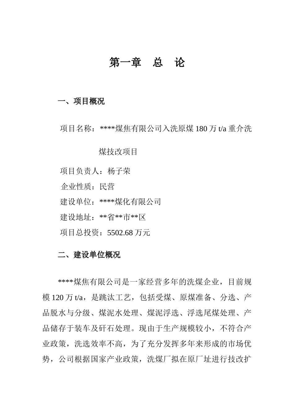 洗煤厂可行性研究报告_第2页