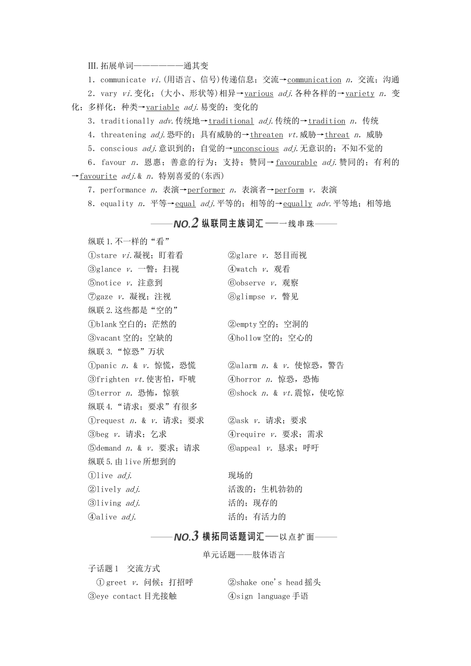 （新课改）高考英语一轮复习 Module 3 Body Language and Non-verbal Communication学案（含解析）外研版必修4-外研版高三必修4英语学案_第2页